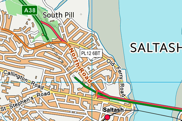 PL12 6BT map - OS VectorMap District (Ordnance Survey)