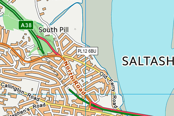 PL12 6BU map - OS VectorMap District (Ordnance Survey)