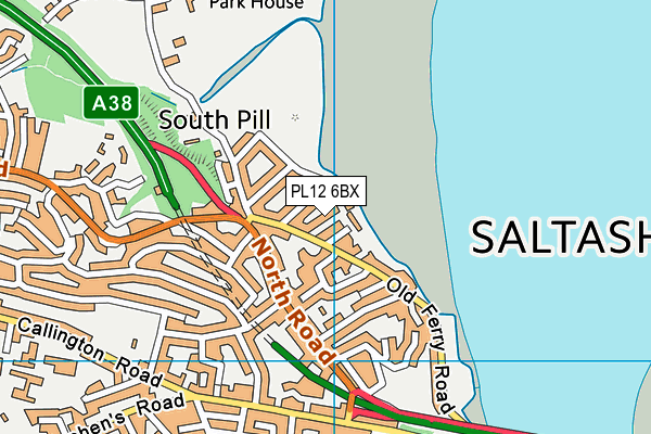 PL12 6BX map - OS VectorMap District (Ordnance Survey)