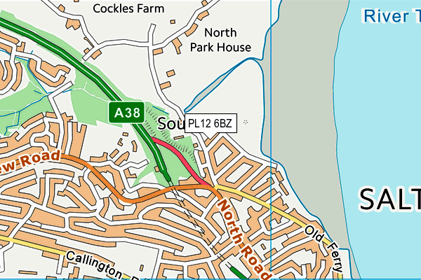 PL12 6BZ map - OS VectorMap District (Ordnance Survey)