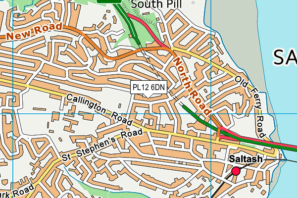 PL12 6DN map - OS VectorMap District (Ordnance Survey)