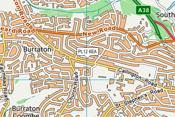 PL12 6EA map - OS VectorMap District (Ordnance Survey)