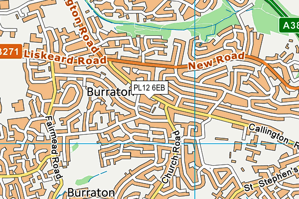 PL12 6EB map - OS VectorMap District (Ordnance Survey)