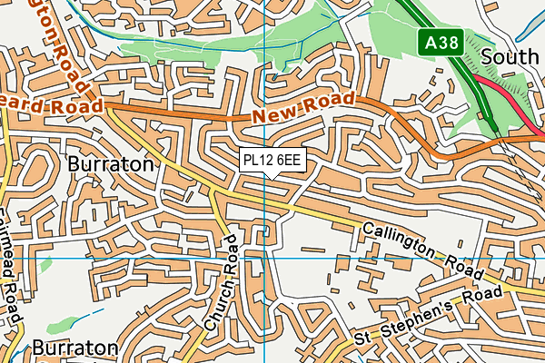 PL12 6EE map - OS VectorMap District (Ordnance Survey)