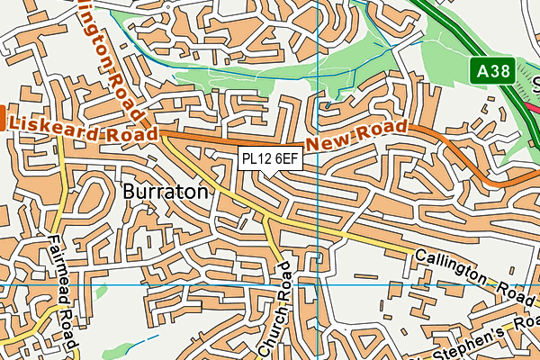 PL12 6EF map - OS VectorMap District (Ordnance Survey)