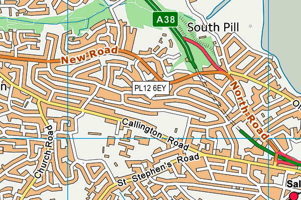 PL12 6EY map - OS VectorMap District (Ordnance Survey)