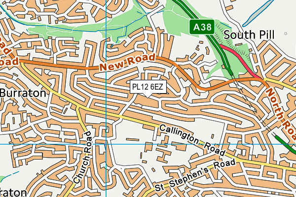 PL12 6EZ map - OS VectorMap District (Ordnance Survey)