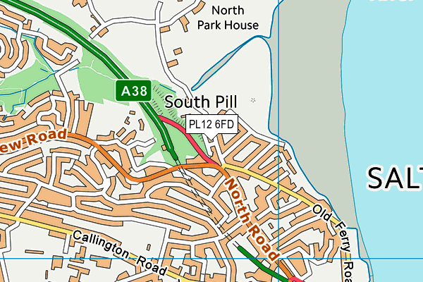 PL12 6FD map - OS VectorMap District (Ordnance Survey)