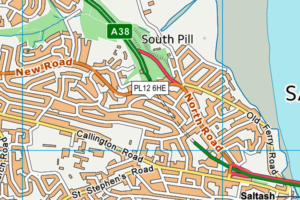 PL12 6HE map - OS VectorMap District (Ordnance Survey)