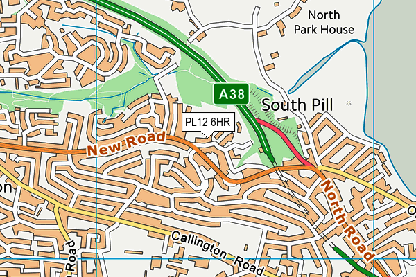 PL12 6HR map - OS VectorMap District (Ordnance Survey)