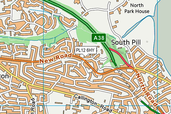 PL12 6HY map - OS VectorMap District (Ordnance Survey)