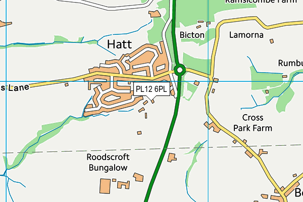 Hatt Playing Fields map (PL12 6PL) - OS VectorMap District (Ordnance Survey)