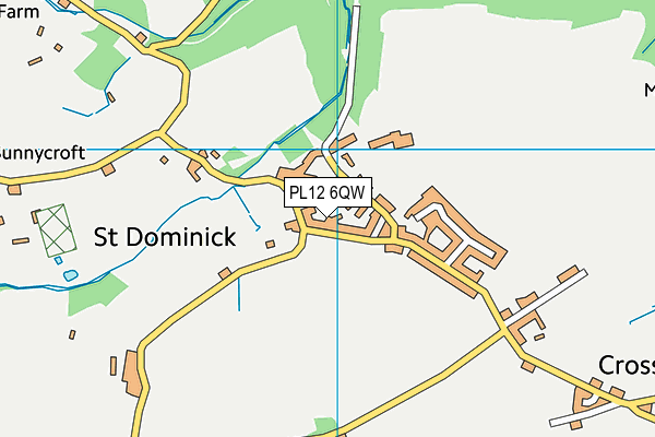 PL12 6QW map - OS VectorMap District (Ordnance Survey)
