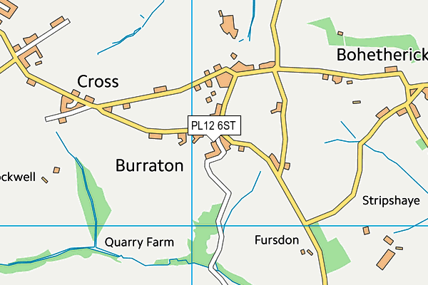 PL12 6ST map - OS VectorMap District (Ordnance Survey)