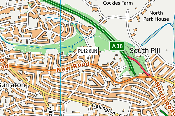 PL12 6UN map - OS VectorMap District (Ordnance Survey)