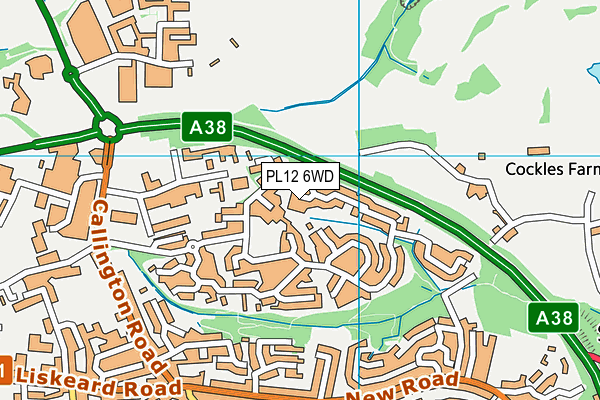 PL12 6WD map - OS VectorMap District (Ordnance Survey)