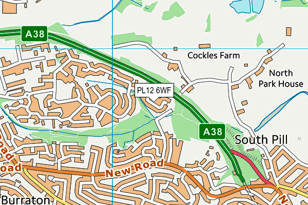 PL12 6WF map - OS VectorMap District (Ordnance Survey)