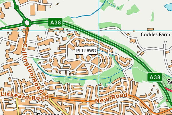 PL12 6WG map - OS VectorMap District (Ordnance Survey)