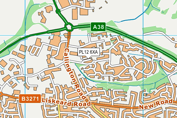 PL12 6XA map - OS VectorMap District (Ordnance Survey)