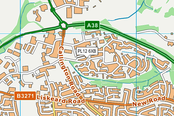 PL12 6XB map - OS VectorMap District (Ordnance Survey)