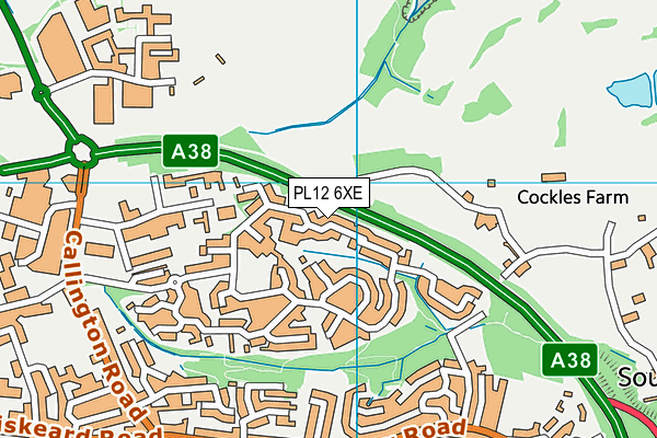 PL12 6XE map - OS VectorMap District (Ordnance Survey)