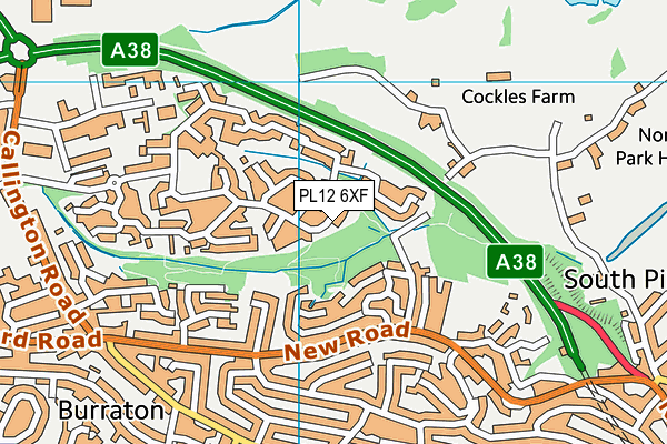 PL12 6XF map - OS VectorMap District (Ordnance Survey)