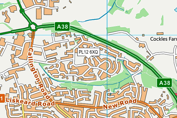 PL12 6XQ map - OS VectorMap District (Ordnance Survey)