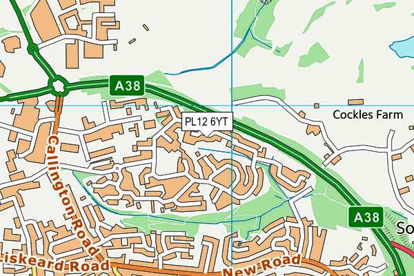 PL12 6YT map - OS VectorMap District (Ordnance Survey)