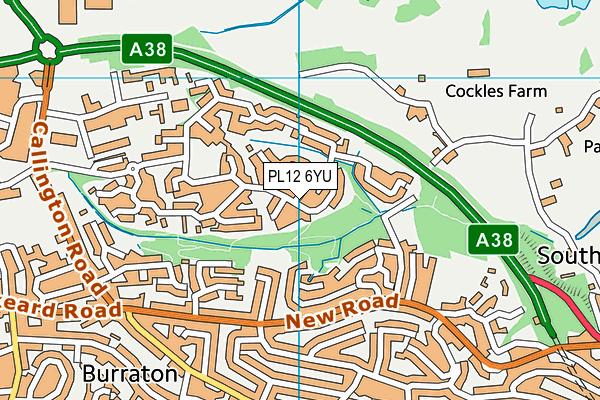 PL12 6YU map - OS VectorMap District (Ordnance Survey)