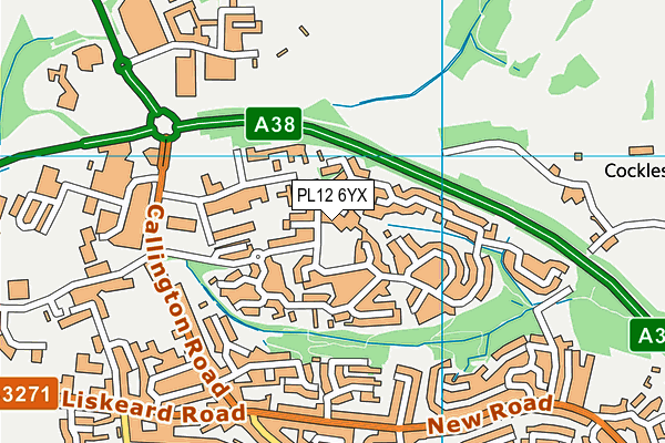 PL12 6YX map - OS VectorMap District (Ordnance Survey)