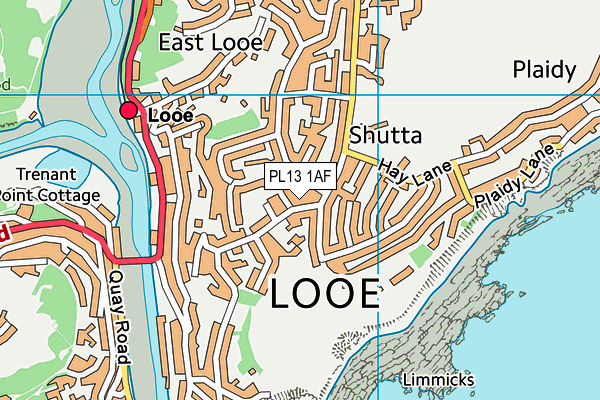 PL13 1AF map - OS VectorMap District (Ordnance Survey)