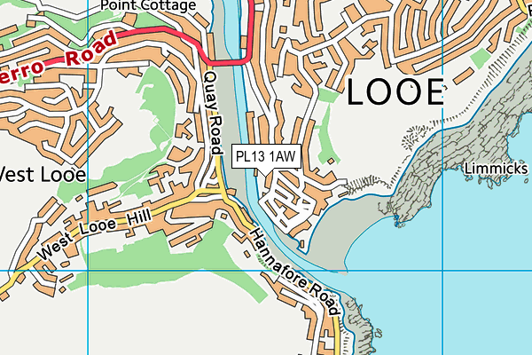 PL13 1AW map - OS VectorMap District (Ordnance Survey)