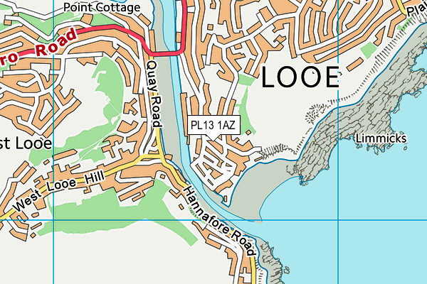 PL13 1AZ map - OS VectorMap District (Ordnance Survey)