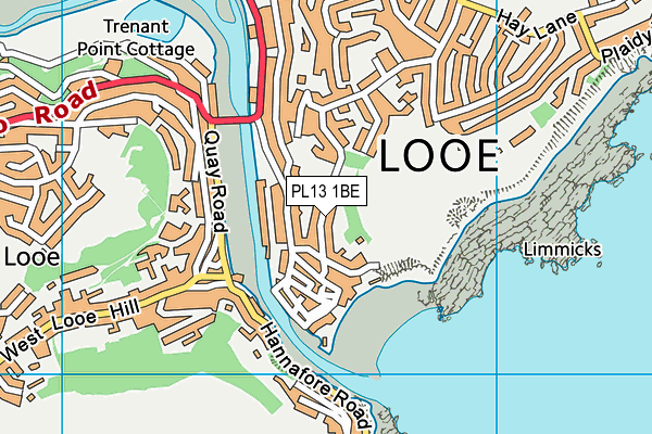 PL13 1BE map - OS VectorMap District (Ordnance Survey)