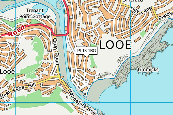 PL13 1BG map - OS VectorMap District (Ordnance Survey)