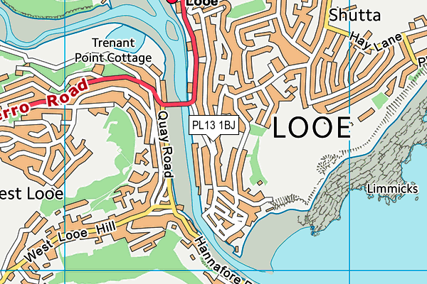 PL13 1BJ map - OS VectorMap District (Ordnance Survey)