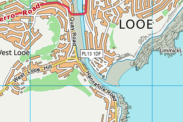 PL13 1DF map - OS VectorMap District (Ordnance Survey)