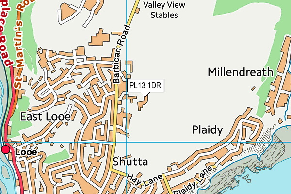 PL13 1DR map - OS VectorMap District (Ordnance Survey)