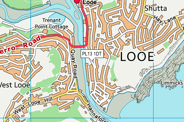 PL13 1DT map - OS VectorMap District (Ordnance Survey)