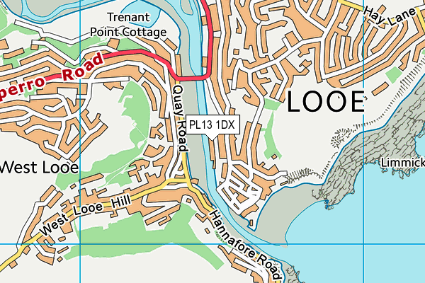 PL13 1DX map - OS VectorMap District (Ordnance Survey)