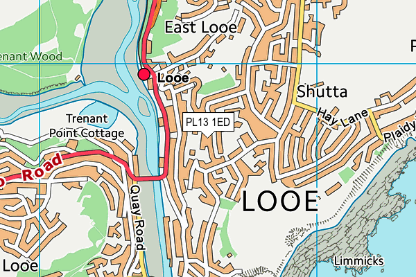 PL13 1ED map - OS VectorMap District (Ordnance Survey)