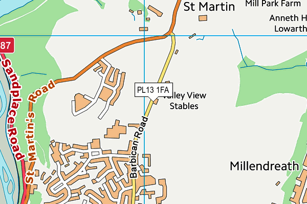 PL13 1FA map - OS VectorMap District (Ordnance Survey)