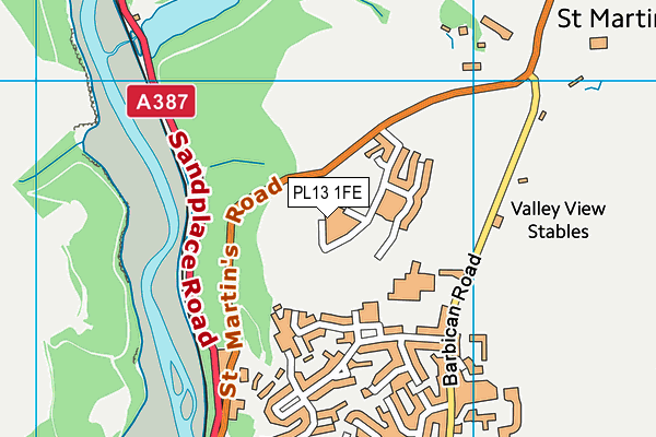 PL13 1FE map - OS VectorMap District (Ordnance Survey)