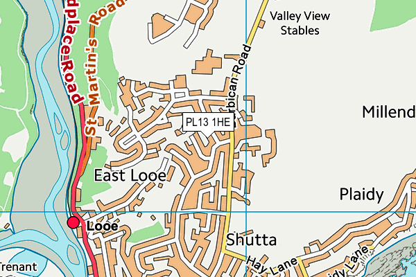 PL13 1HE map - OS VectorMap District (Ordnance Survey)