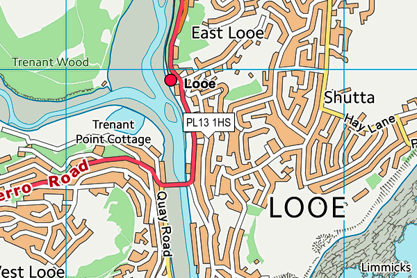 PL13 1HS map - OS VectorMap District (Ordnance Survey)