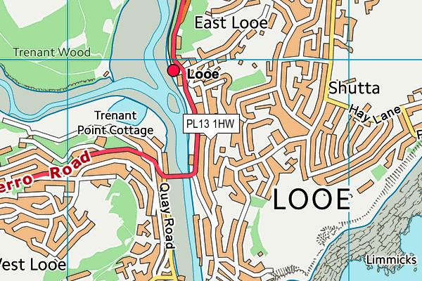 PL13 1HW map - OS VectorMap District (Ordnance Survey)