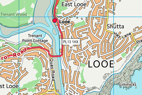 PL13 1HX map - OS VectorMap District (Ordnance Survey)