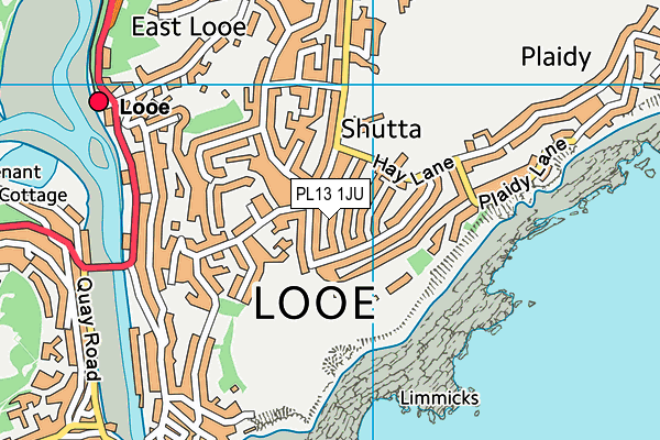 PL13 1JU map - OS VectorMap District (Ordnance Survey)