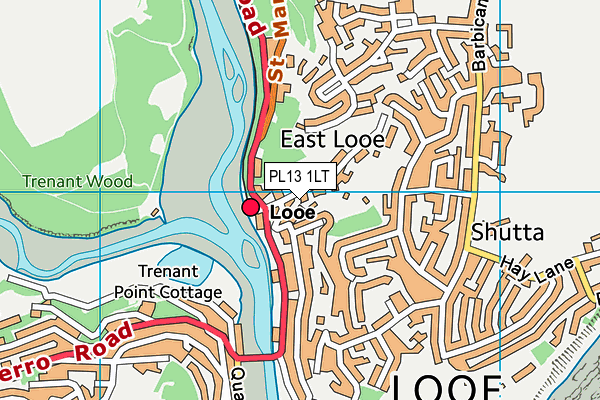 PL13 1LT map - OS VectorMap District (Ordnance Survey)