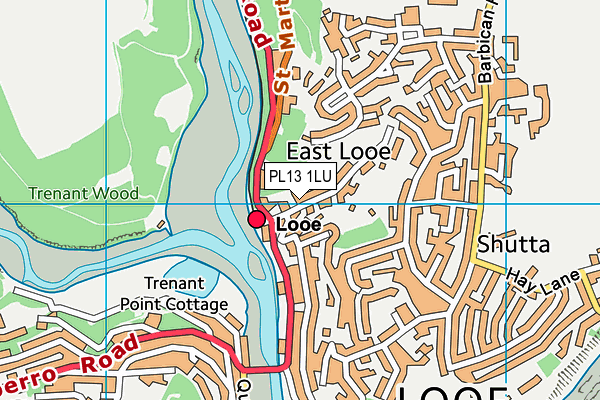 PL13 1LU map - OS VectorMap District (Ordnance Survey)